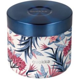 Quokka Termo sólidos de acero inoxidable 604 ml Hojas . Azul