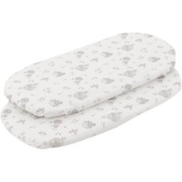 Cambrass Pack 2 sábanas bajeras para moisés (35x80x7cm) Luxury. Blanco roto niño