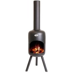 BONFEU Chimenea de Leña Exterior Bonbini. Negro