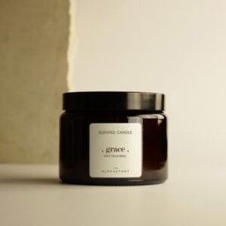 THE OLPHACTORY Vela en vaso perfumada Grace Mint Tea & Basis Amber . (Grande) Marrón