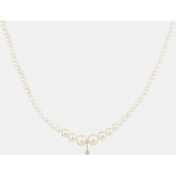 Persée Collar Aphrodite de oro, diamantes y perlas. Blanco