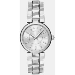 Giorgio Armani Reloj de mujer de dos agujas de acero inoxidable. Plateado