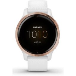 Garmin Reloj GPS Venu 2S con caja color oro rosa y correa de silicona blanca Smartwatch. Blanco