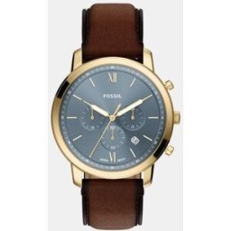 Fossil Reloj de hombre neutra de piel. Marrón