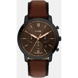 Fossil Reloj de hombre neutra de piel. Marrón