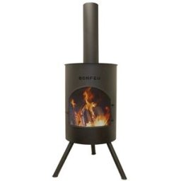 BONFEU Chimenea de Leña Exterior Bonton 60 Black. Negro