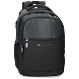 Pepe Jeans Mochila de hombre jarvis negro tres compartimentos adaptable para portátil 15.6´´ y tablet. Negro