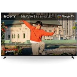 Sony TV 55" BRAVIA 3 II 55XR35M2, UHD 4K HDR Direct LED, Dolby, Vision-Atmos, Google TV-Cast, Apple Airplay, Eco Dashboard, Game Menu, PS5. Negro
