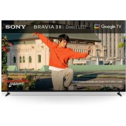 Sony TV 85" BRAVIA 3 II 85XR35M2, UHD 4K HDR Direct LED, Dolby, Vision-Atmos, Google TV-Cast, Apple Airplay, Eco Dashboard, Game Menu, PS5. Negro