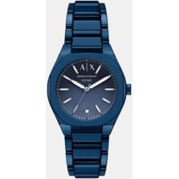 Giorgio Armani Reloj de mujer de de acero inoxidable con tres agujas. Azul