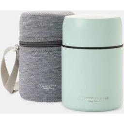 Cotton Juice Baby Home Termo para sólidos de acero inoxidable 500ml con funda. Verde niño