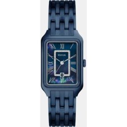 Fossil Reloj de mujer raquel de acero inoxidable con tres agujas. Azul