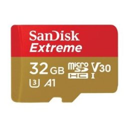 SanDisk Extreme - Tarjeta de memoria flash (adaptador microSDHC a SD Incluido) - 32 GB - A1 / Video
