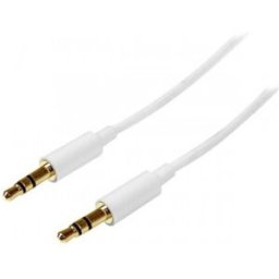 StarTech.com Cable 2m 2 metros Slim Delgado de Audio Estéreo Mini Jack Plug 3,5mm - Blanco - Macho a