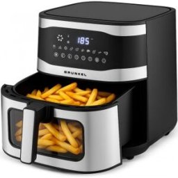 Grunkel MAXYSTEELFRYER freidora Sencillo 9 L Independiente 2200 W Freidora de aire caliente Negro, A