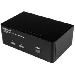 StarTech.com Switch Conmutador KVM de 2 Puertos DisplayPort - 4K 60Hz, 3840 x 2160 Pixeles, USB, USB