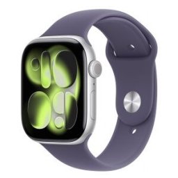 Apple Watch Series 11 (GPS) - Caja de aluminio en plata de 46 mm - Correa deportiva color niebla lil