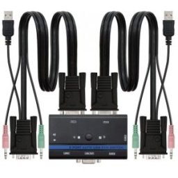 Nanocable KVM SWITCH VGA USB 1U-2PC+CABLE
