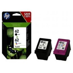 HP 62 Twin Pack - Paquete de 2 - negro, tricolor - original - negro, tricolor - cartucho de tinta -