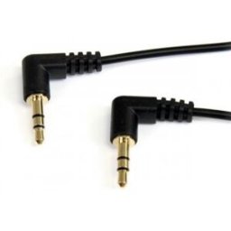 StarTech.com Cable de 91cm de Audio Estéreo 3,5mm Delgado de Ángulo Recto Acodado - Macho a Macho, 3