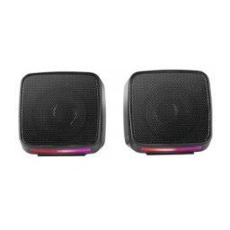 Mars Gaming MS-PRO, Altavoces Compactos 10W, Iluminación RGB Flow Dinámica, Altavoz PC con Caja de C