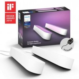 Philips Hue Play - Pack Barra de luz regulable blanca (X2) - Luz blanca y de colores