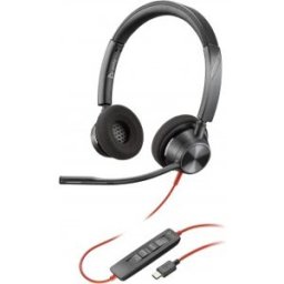 HP POLY Auriculares estéreo Blackwire 3320 USB-C + Adaptador US Negro