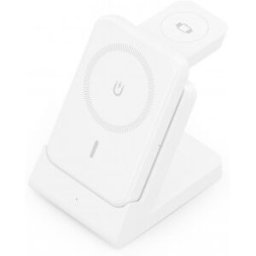 Aisens Cargador Inalambrico USB-C 4 en 1 De 15W Para Movil, Apple Watch, Auriculares Con Estuche De