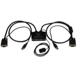 StarTech.com SV211USB Switch Conmutador KVM de Cable con 2 Puertos VGA USB Alimentado por USB con In