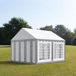 TOOLPORT 3x4 m Carpa para fiestas, PVC 700, gris-blanco - (6155)