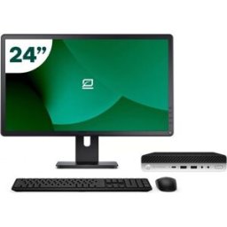 Pack HP 800 G5 Mini i5 9500T 16GB SSD 512GB + LCD 24" + Tecl y Ratón Inalámbrico + WiFi