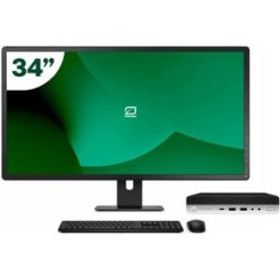 Pack HP 800 G5 Mini i5 9500T 16GB SSD 512GB + LCD 34" + Tecl y Ratón Inalámbrico + WiFi