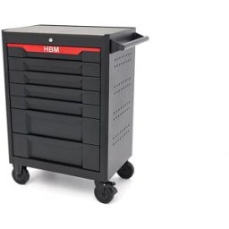 HBM Carro de herramientas 7 cajones, 68 cm, negro