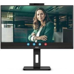 Monitor Profesional AOC 24P3QW 23.8"/ Full HD/ Webcam/ Multimedia/ Regulable en altura/ Negro