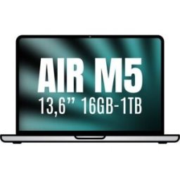 Apple Macbook Air 13,6"/ M5 10-Core CPU/ 16GB/ 1TB SSD/ 10-Core GPU/ Plata
