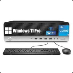 HP EliteDesk 800 G3 SFF - Ordenador de sobremesa (Intel Core i5-6600, 8 GB de RAM, 256 GB SSD, WiFi, Bluetooth, teclado QWERTY de EE.UU., Windows 11 P