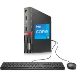 Lenovo ThinkCentre M900 Mini Ordenador PC, Intel Core i5-6500, 8 GB de RAM DDR4, SSD de 256 GB, WiFi, Bluetooth, Teclado QWERTY Estadounidense, Window