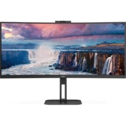Monitor Profesional Curvo Ultrapanorámico AOC CU34V5CW/BK 34"/ UWQHD/ Webcam/ Multimedia/ Regulable en altura/ Negro
