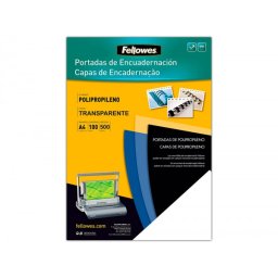 Tapa de encuadernacion fellowes din a4 polipropileno negro 500 micras pack de 100 unidades