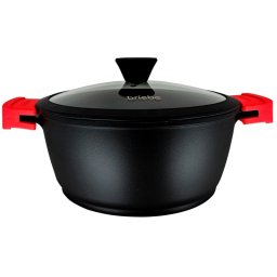 Briebe Black Titanium Cacerola Cocina Inducción Antiadherente Titanio, Cazuela 28cm Aluminio Fundido
