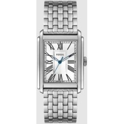 Fossil Reloj de hombre carraway de acero inoxidable con tres agujas. Plateado