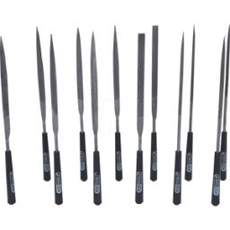 KS TOOLS GMBH KS 140.3050 - Juego de limas de aguja con mango de plástico, 12 piezas
