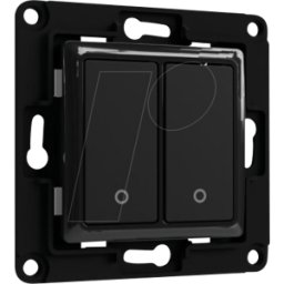 SHELLY WS2 B - Interruptor de pared Shelly, negro, doble