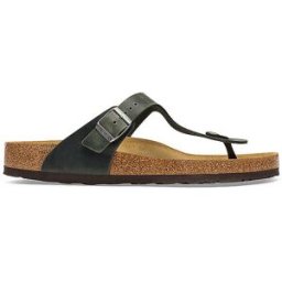 Birkenstock Pantoletas Gizeh Oiled Leather para mujer oliva 38