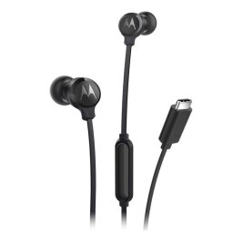 Auriculares Motorola EARBUDS3CS con cable USB-C para llamadas y música negros