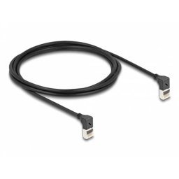 Cable de red DeLOCK RJ45 Cat6a S/FTP Slim 90° acodado 2 m negro