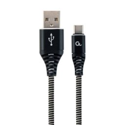 Cable USB Gembird CC-USB2B-AMCM-2M-BW 2 m USB A a USB C trenzado algodón