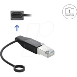 DELOCK 61101 - Tarjeta de red, USB-C, Gigabit Ethernet, 1x RJ45
