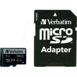 VERBATIM 47044 - Tarjeta de memoria microSDXC de 128GB, Verbatim, clase 10, U3