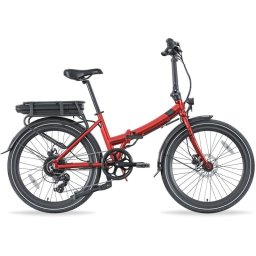 Bicicleta eléctrica Legend Siena 24" plegable batería 13 Ah frenos hidráulicos rojo